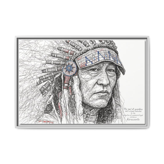 Native American Tribal Wall Art – Scribble Decoration Framed Canvas
