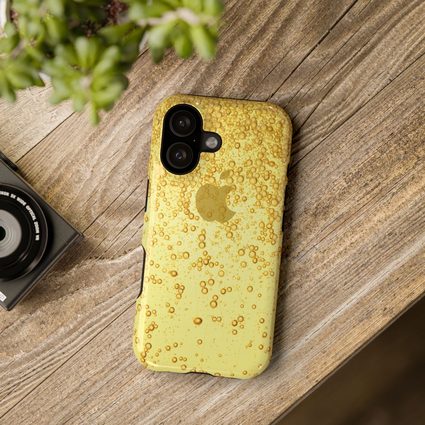 Gold Bubble Phone Case, Impact-Resistant Case, Protective Phone Cover, Stylish iPhone Case, Gift for Tech Lovers