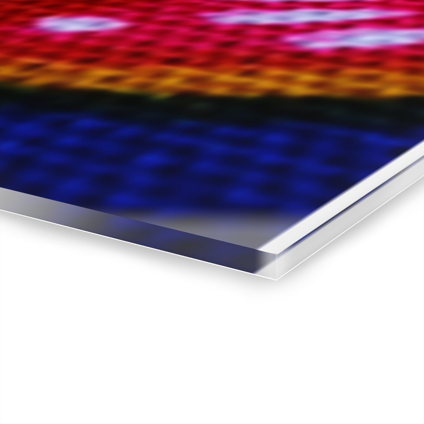 Acrylic Triptych Wall Art – Batik Floral Blue Red, Home & Office Decor (36x12) - Old Indonesian Floral Batik Motifs