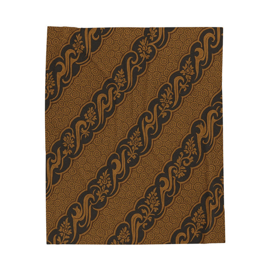 Batik Parang Rusak Barong Blanket – Luxurious Plush Throw, Soft Velveteen, Cultural Heritage Home Decor