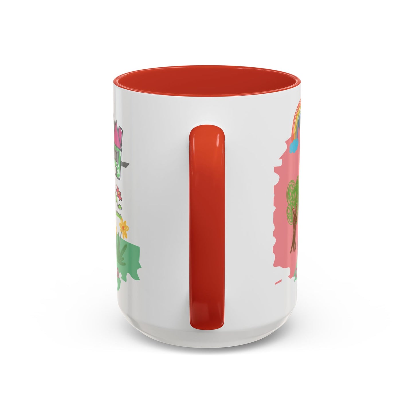 Gaza Palestine Hope - Accent Coffee Mug 15oz – Colorful Crayon Art Inspirational Cup - Child Drawing Style Ceramic Mug