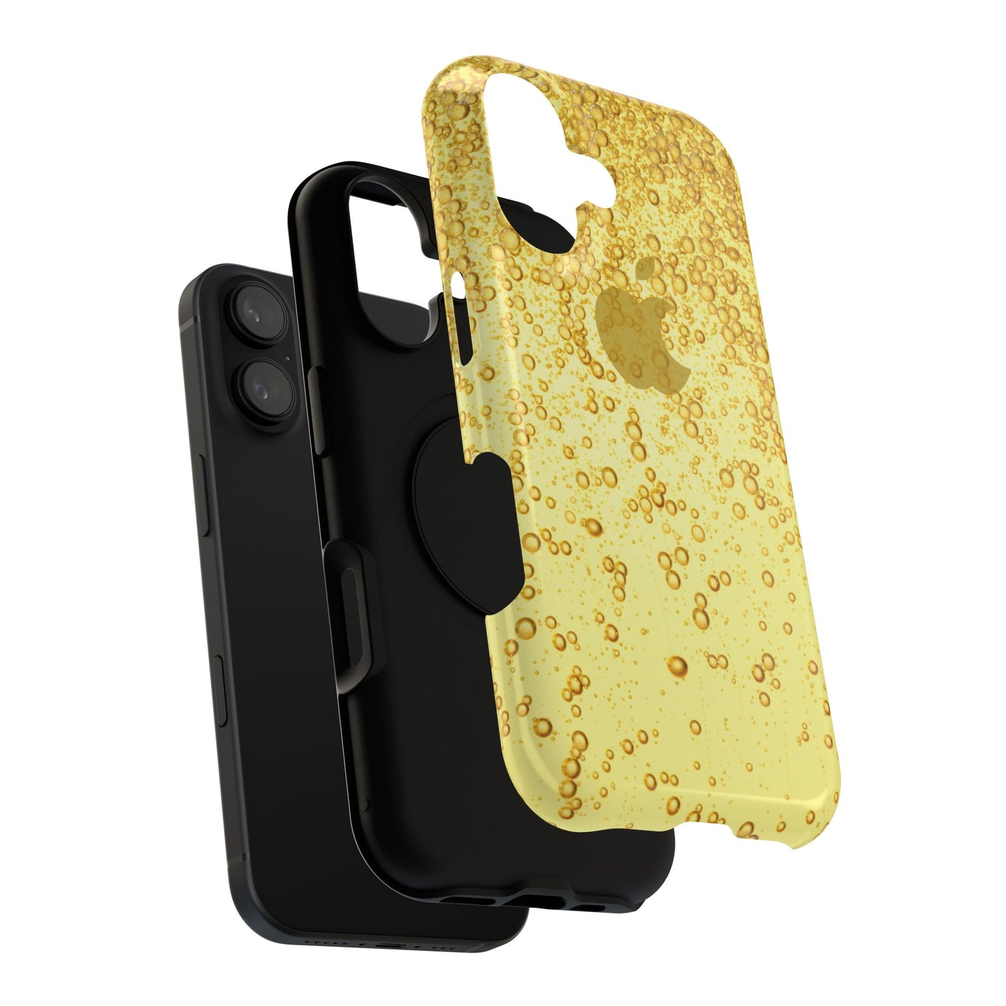 Gold Bubble Phone Case, Impact-Resistant Case, Protective Phone Cover, Stylish iPhone Case, Gift for Tech Lovers