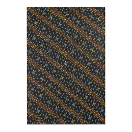 Indonesian Boho Batik Rug - Royal Javanese Court Area Rug - Forbidden Motif: Parang Rusak Barong
