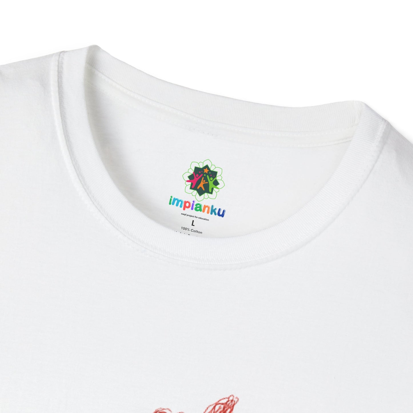 Impianku Palestine Map Scribble T-Shirt – Ethical Unisex Tee | 100% Profits Donated for Education | Graphic Protest Shirt, Art Lovers Gift